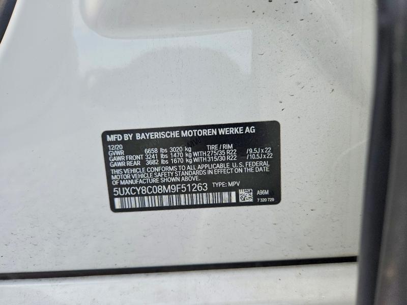 Aukcja sprzedaży 2021 Bmw X6, vin: 5UXCY8C08M9F51263, numer aukcji: 54783686