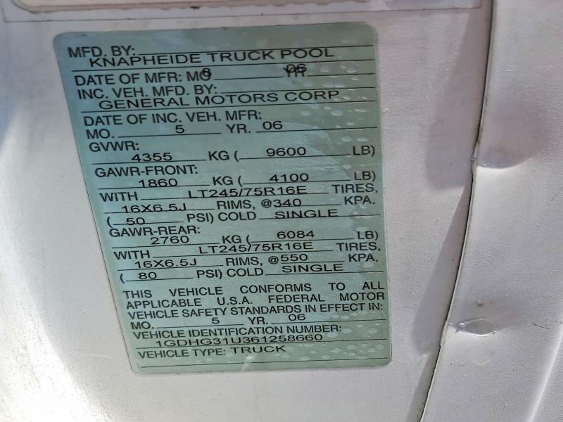 2006 Gmc Savana მანქანა იყიდება აუქციონზე, vin: 1GDHG31U361258660, აუქციონის ნომერი: 53244096