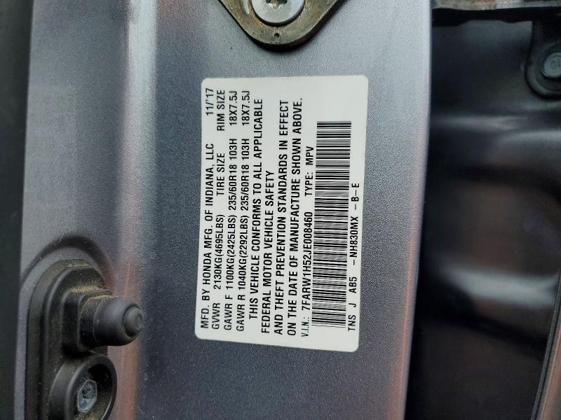 Aukcja sprzedaży 2018 Honda Cr-v, vin: 7FARW1H52JE008460, numer aukcji: 54830246