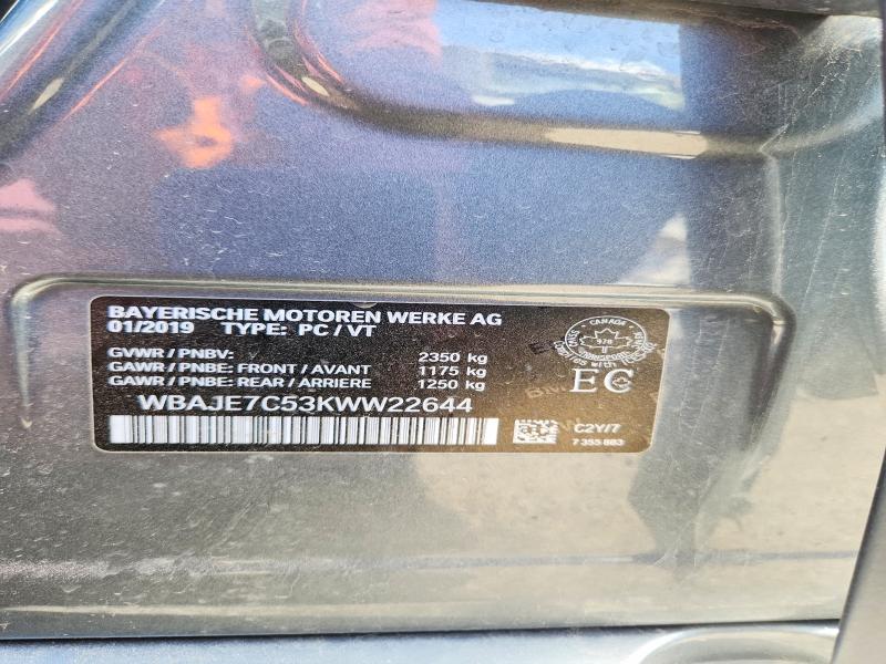 Aukcja sprzedaży 2019 Bmw 540, vin: WBAJE7C53KWW22644, numer aukcji: 49174516