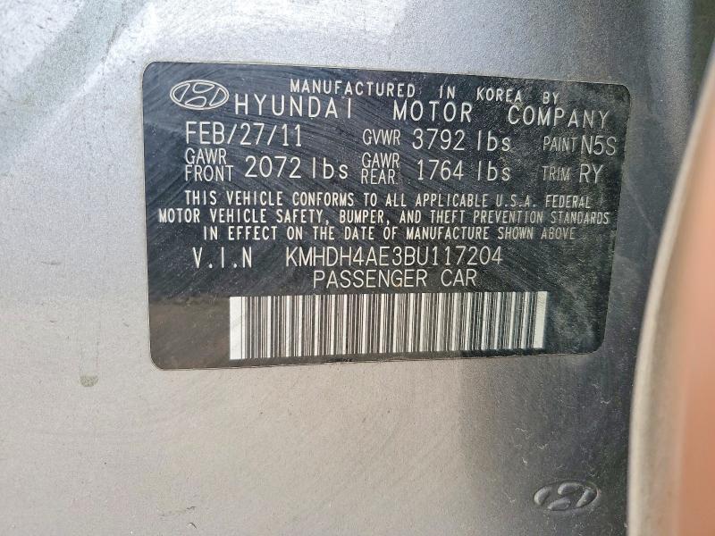 Aukcja sprzedaży 2011 Hyundai Elantra, vin: KMHDH4AE3BU117204, numer aukcji: 52309926