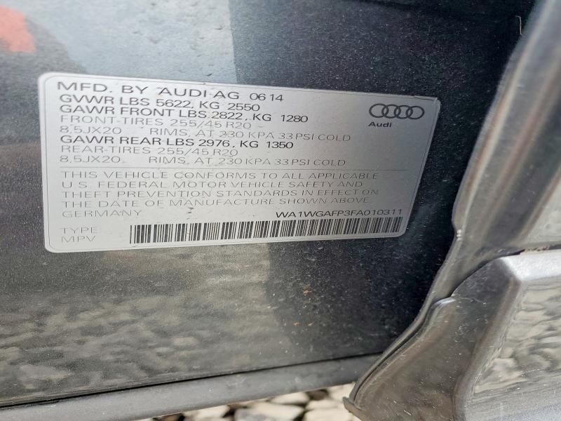 2015 Audi Q5 მანქანა იყიდება აუქციონზე, vin: WA1WGAFP3FA010311, აუქციონის ნომერი: 54784636