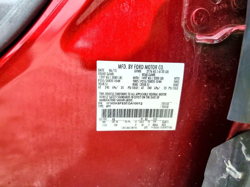 Продаж на аукціоні авто 2014 Ford Explorer, vin: 1FM5K8F83EGA10012, номер лоту: 54852036