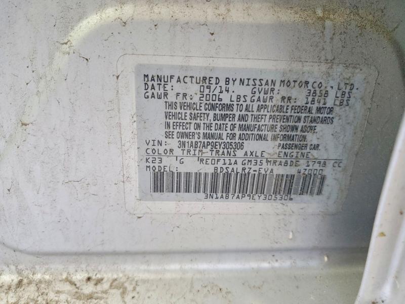 Продаж на аукціоні авто 2014 Nissan Sentra, vin: 3N1AB7AP9EY305306, номер лоту: 53820766