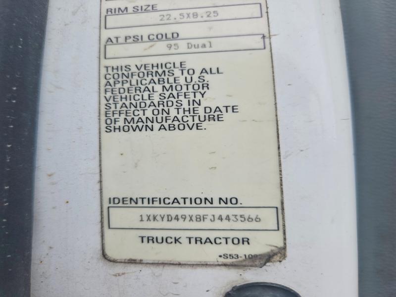 Продаж на аукціоні авто 2015 Kenworth T680, vin: 1XKYD49X8FJ443566, номер лоту: 53844926