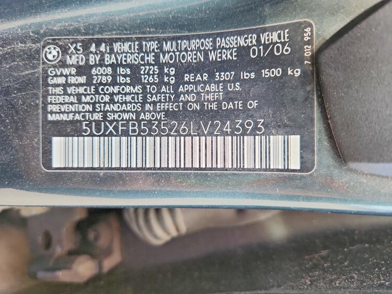 48964346 :رقم المزاد ، 5UXFB53526LV24393 vin ، 2006 Bmw X5 مزاد بيع