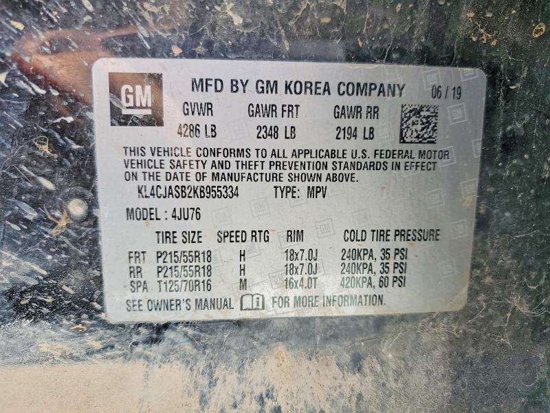 Aukcja sprzedaży 2019 Buick Encore, vin: KL4CJASB2KB955334, numer aukcji: 52256886
