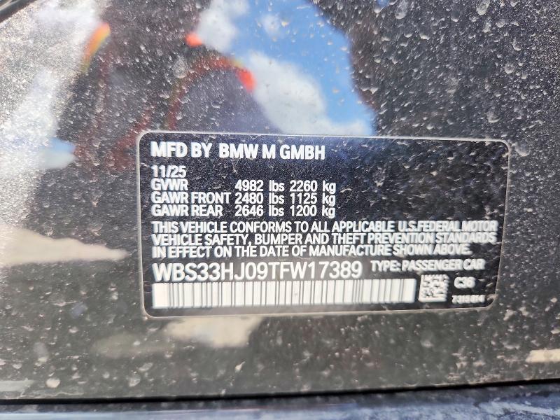 Продажа на аукционе авто 2026 Bmw M3, vin: WBS33HJ09TFW17389, номер лота: 54538046