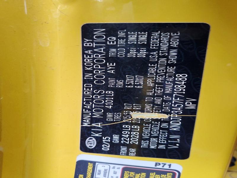 2015 Kia Soul მანქანა იყიდება აუქციონზე, vin: KNDJP3A57F7198488, აუქციონის ნომერი: 52649846