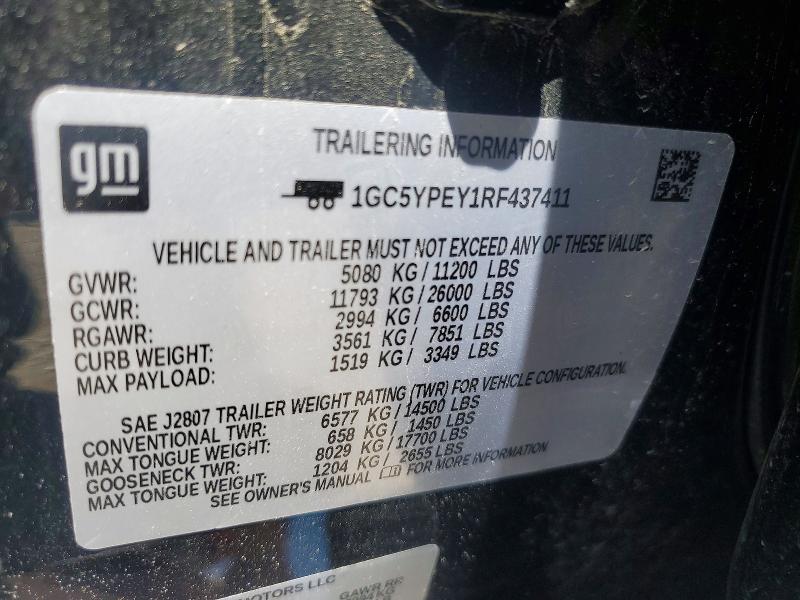 Aukcja sprzedaży 2024 Chevrolet Silverado, vin: 1GC5YPEY1RF437411, numer aukcji: 52537626