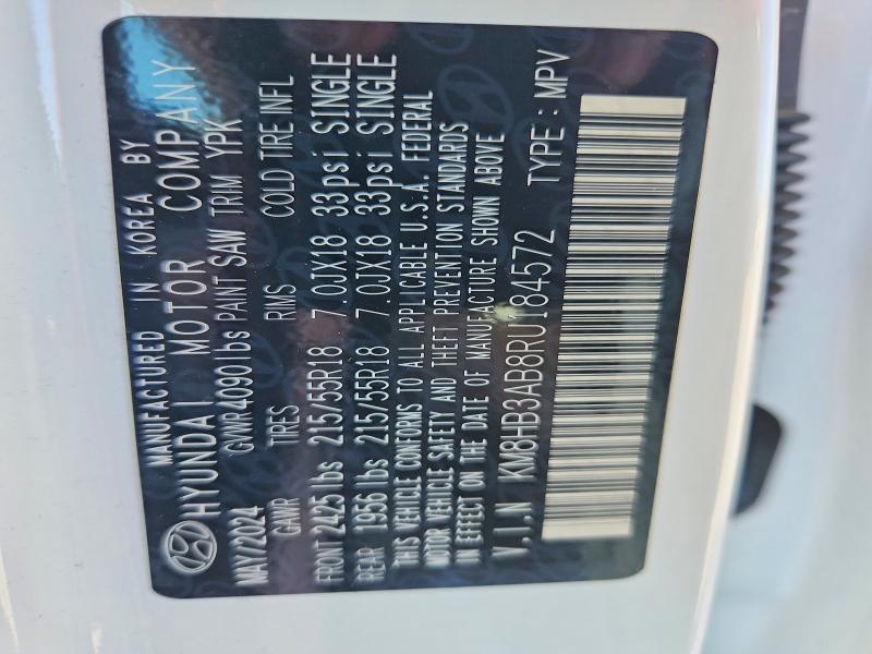 Aukcja sprzedaży 2024 Hyundai Kona, vin: KM8HB3AB8RU184572, numer aukcji: 54166026