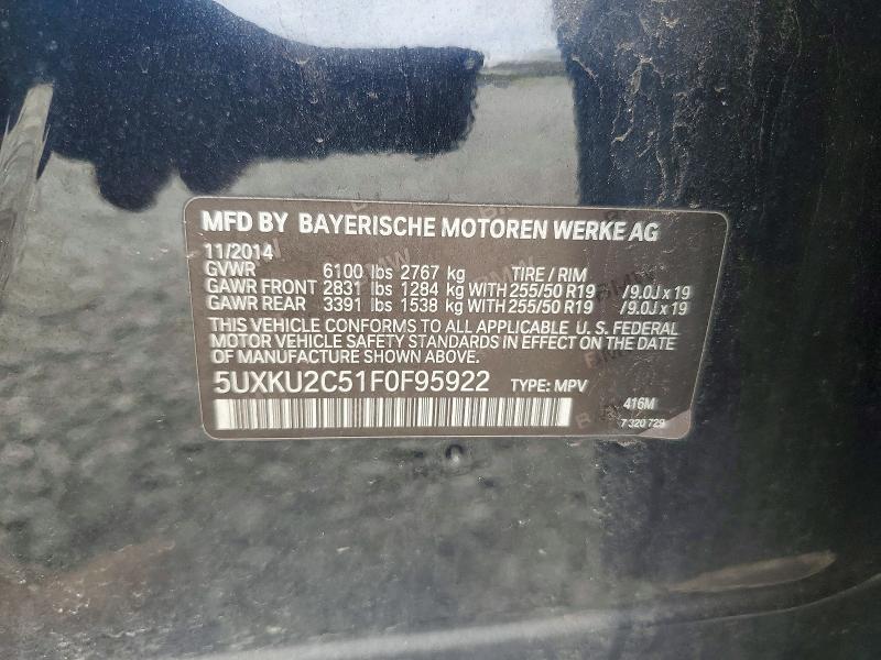 Продаж на аукціоні авто 2015 Bmw X6, vin: 5UXKU2C51F0F95922, номер лоту: 52299576