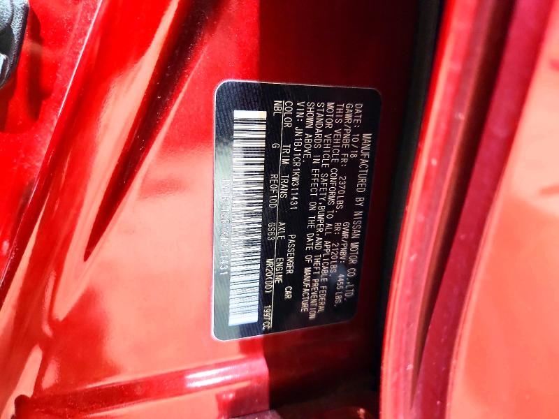 Aukcja sprzedaży 2019 Nissan Rogue Sport, vin: JN1BJ1CR1KW311431, numer aukcji: 54805146
