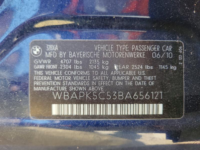 Продажа на аукционе авто 2011 Bmw 328, vin: WBAPK5C53BA656121, номер лота: 53691426