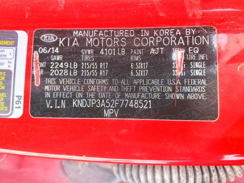 51706496 :رقم المزاد ، KNDJP3A52F7748521 vin ، 2015 Kia Soul مزاد بيع