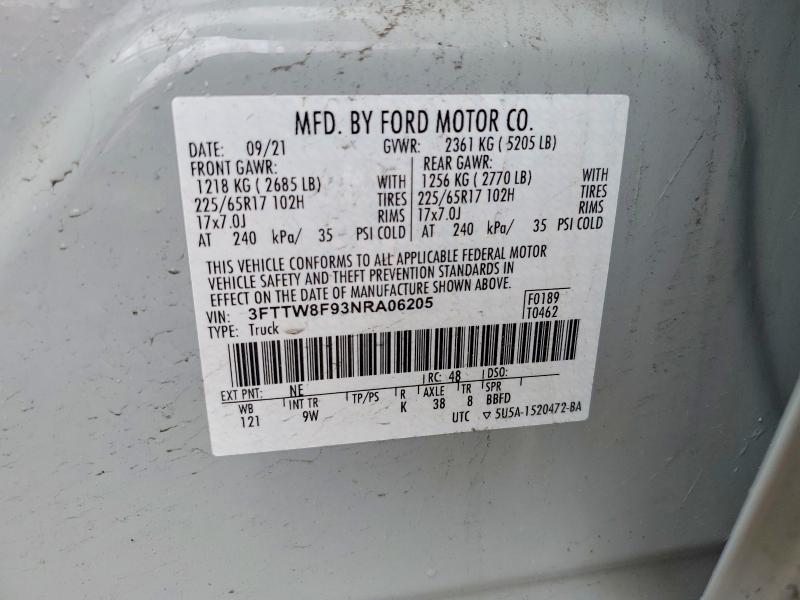 Aukcja sprzedaży 2022 Ford Maverick, vin: 3FTTW8F93NRA06205, numer aukcji: 51949496