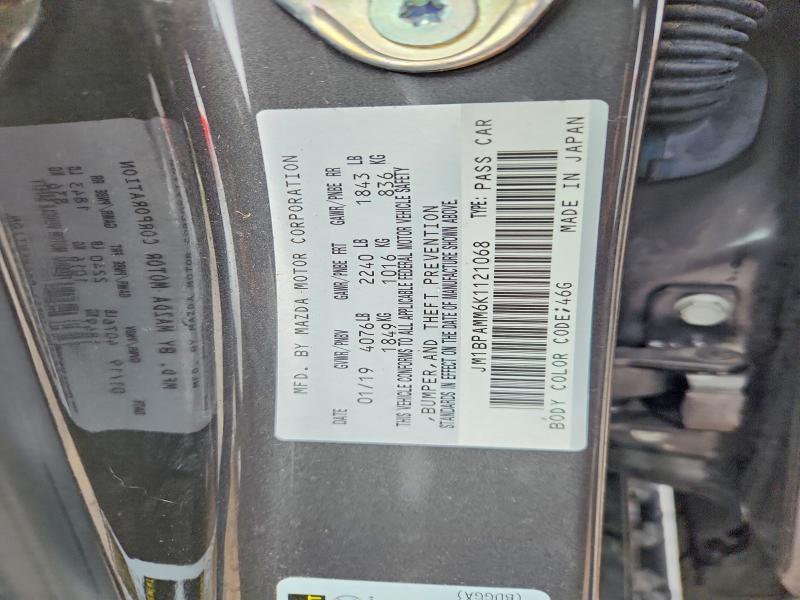 Продаж на аукціоні авто 2019 Mazda 3, vin: JM1BPAMM6K1121068, номер лоту: 52021136