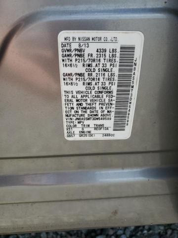 Aukcja sprzedaży 2013 Nissan Rogue, vin: JN8AS5MT3DW549599, numer aukcji: 54095796