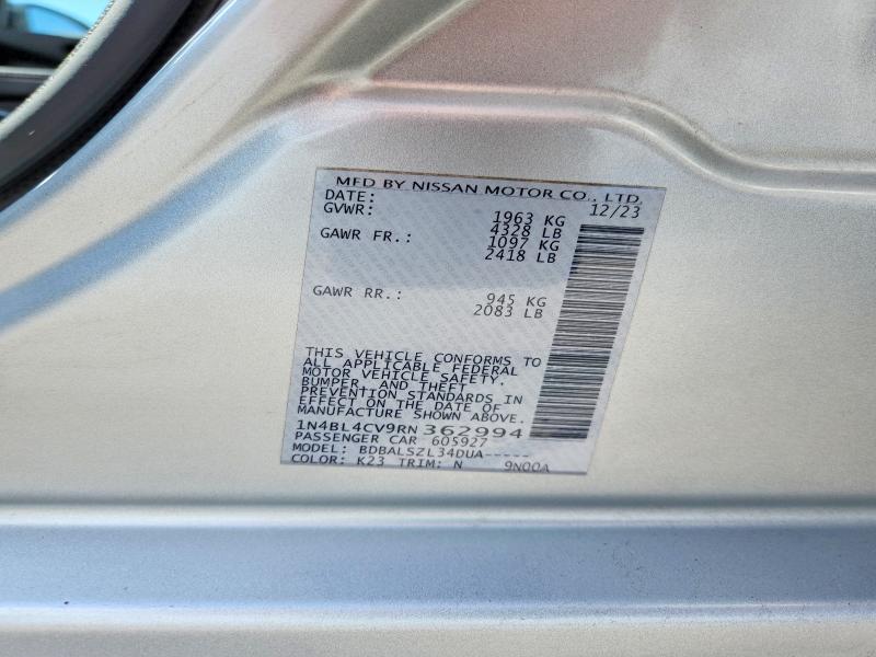 Aukcja sprzedaży 2024 Nissan Altima, vin: 1N4BL4CV9RN362994, numer aukcji: 53358716