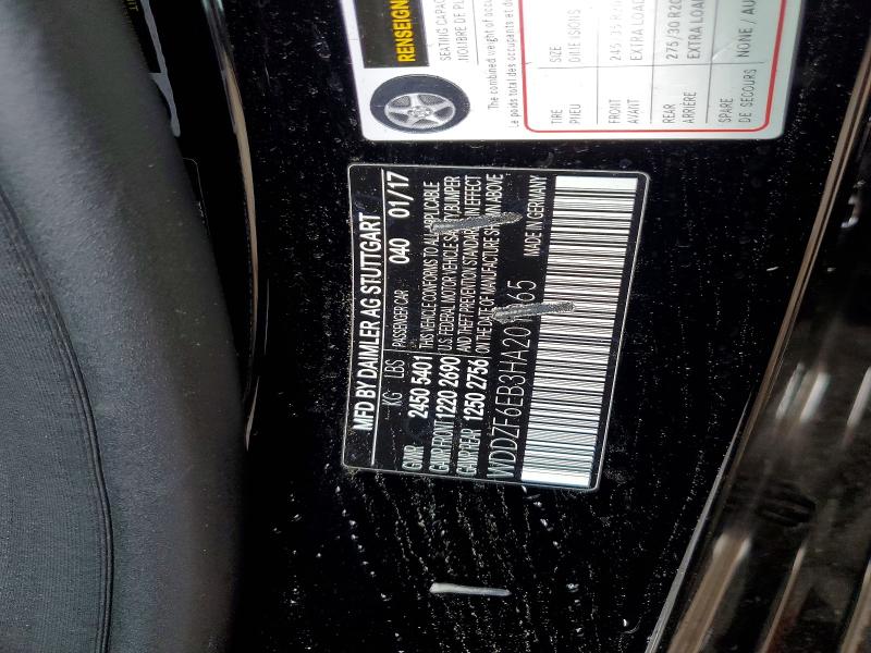 55068166 :رقم المزاد ، WDDZF6EB3HA201065 vin ، 2017 Mercedes-benz E مزاد بيع