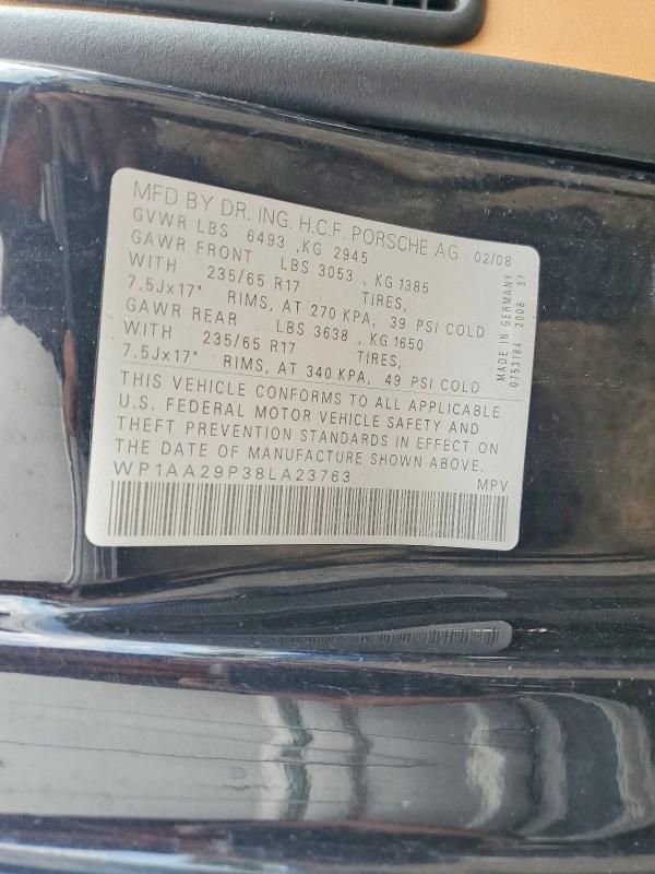 Продажа на аукционе авто 2008 Porsche Cayenne, vin: WP1AA29P38LA23763, номер лота: 52688926