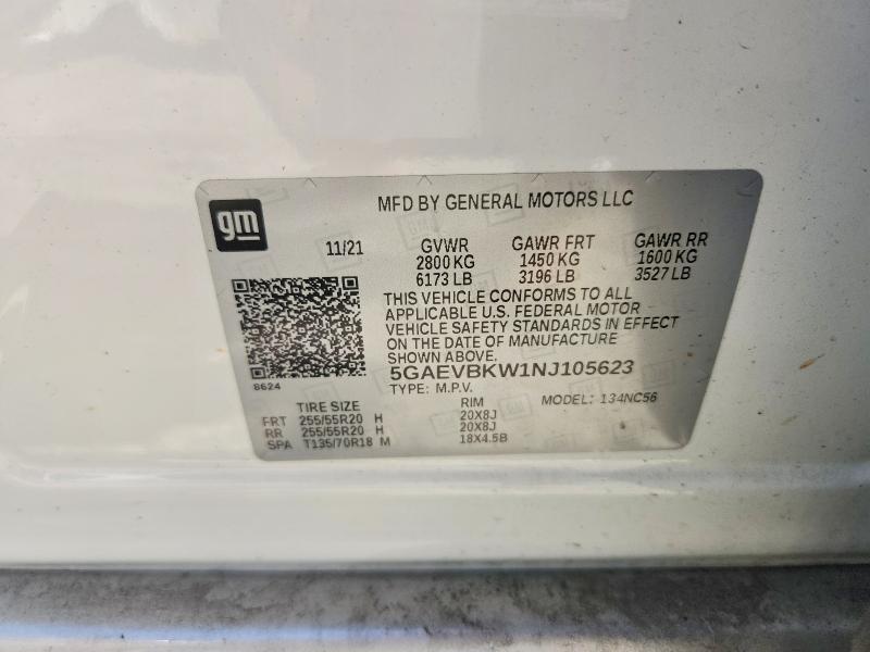 Продаж на аукціоні авто 2022 Buick Enclave, vin: 5GAEVBKW1NJ105623, номер лоту: 53646846