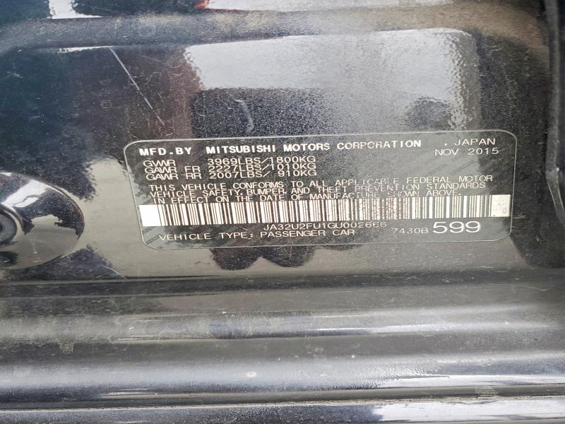 Продажа на аукционе авто 2016 Mitsubishi Lancer, vin: JA32U2FU1GU002666, номер лота: 53972146