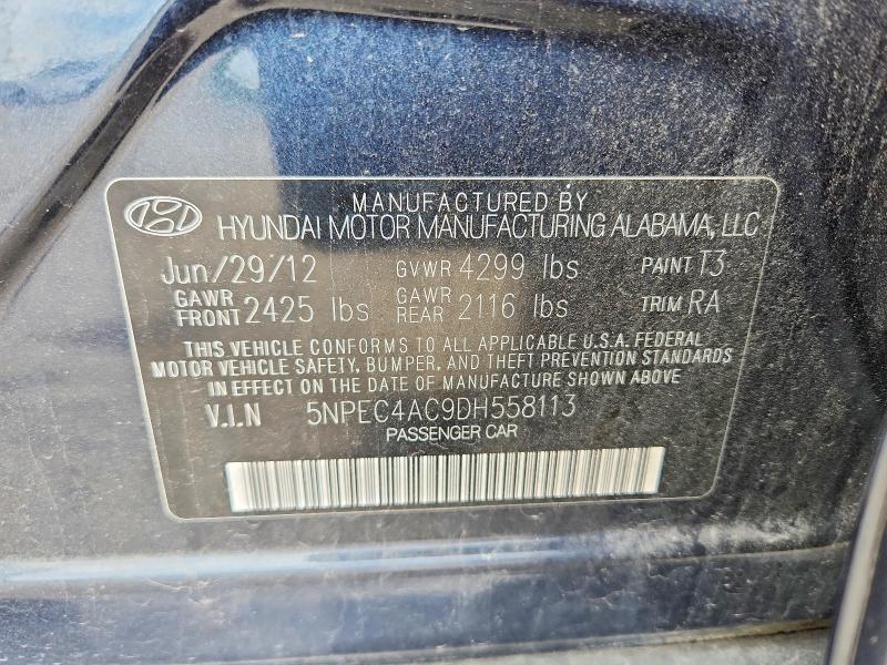Продаж на аукціоні авто 2013 Hyundai Sonata, vin: 5NPEC4AC9DH558113, номер лоту: 53463446