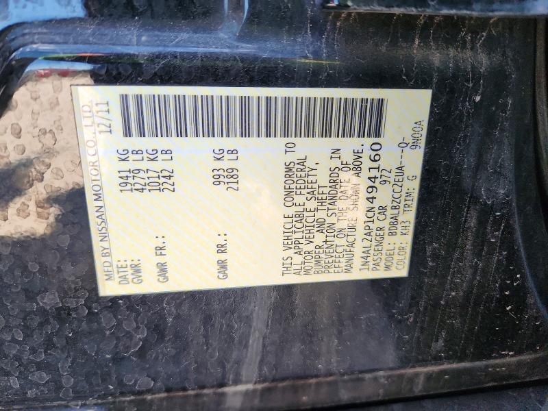 Продажа на аукционе авто 2012 Nissan Altima, vin: 1N4AL2AP1CN494160, номер лота: 52688336