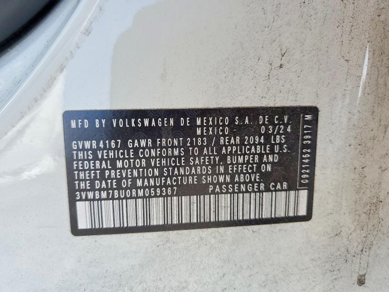 Aukcja sprzedaży 2024 Volkswagen Jetta, vin: 3VWBM7BU0RM059367, numer aukcji: 53967496