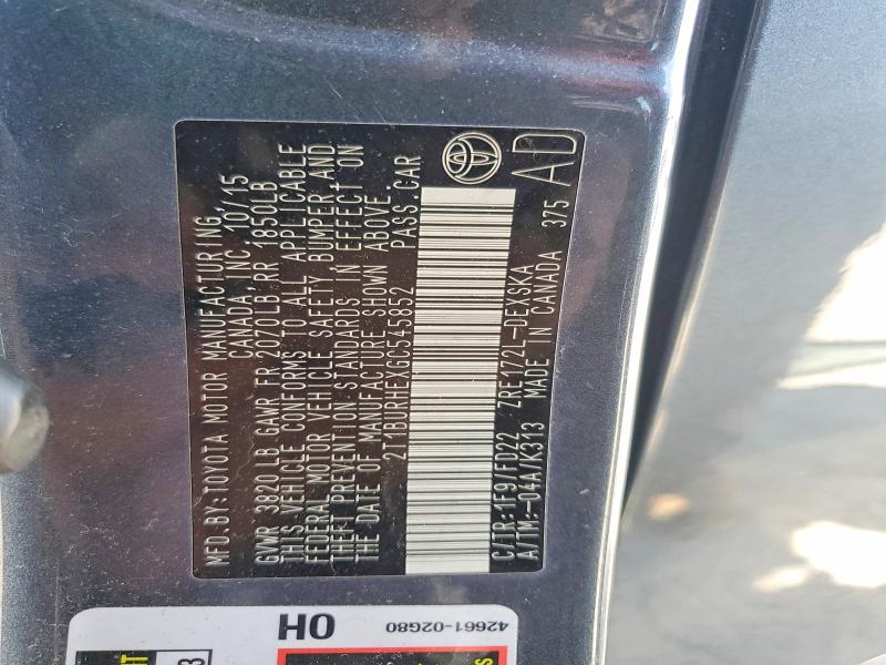 Продажа на аукционе авто 2016 Toyota Corolla, vin: 2T1BURHEXGC545852, номер лота: 52352846