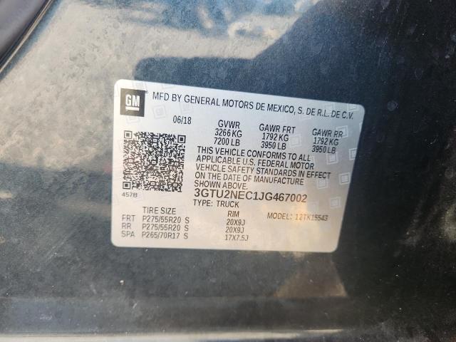 Продаж на аукціоні авто 2018 Gmc Sierra, vin: 3GTU2NEC1JG467002, номер лоту: 54021896