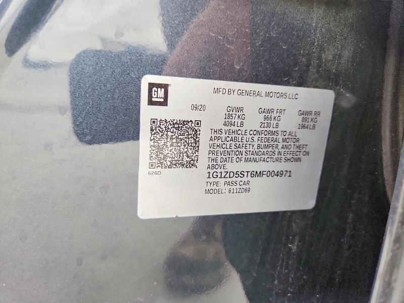 Продажа на аукционе авто 2021 Chevrolet Malibu, vin: 1G1ZD5ST6MF004971, номер лота: 53789226