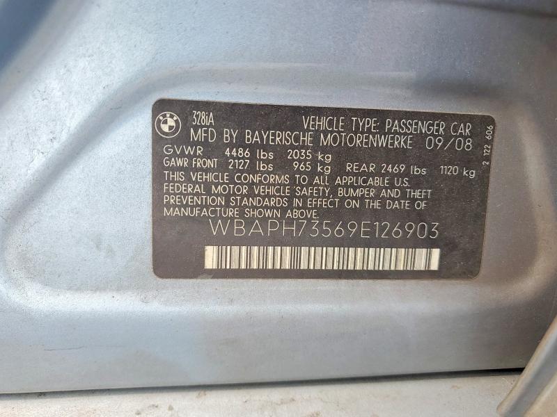 2009 Bmw 328 მანქანა იყიდება აუქციონზე, vin: WBAPH73569E126903, აუქციონის ნომერი: 52464616