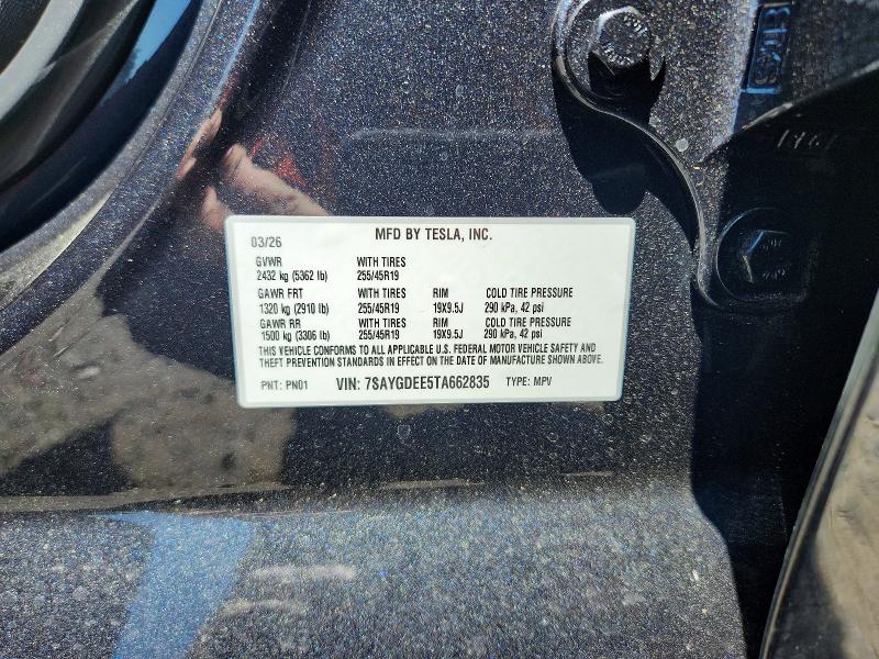 2026 Tesla Model Y მანქანა იყიდება აუქციონზე, vin: 7SAYGDEE5TA662835, აუქციონის ნომერი: 54219976