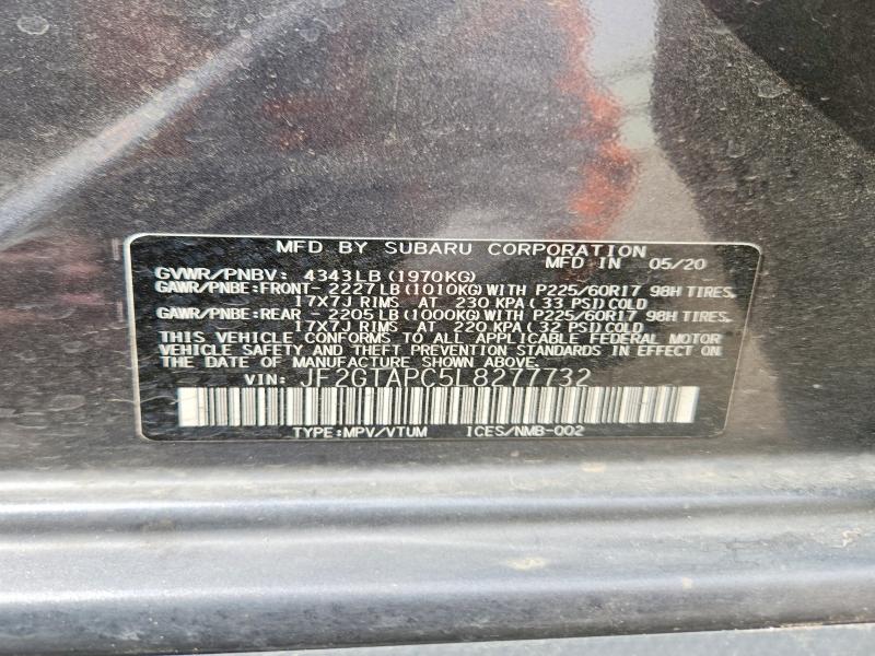 Продажа на аукционе авто 2020 Subaru Crosstrek, vin: JF2GTAPC5L8277732, номер лота: 55118036