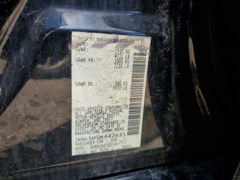 Продажа на аукционе авто 2013 Nissan Altima, vin: 1N4AL3AP5DN442635, номер лота: 53388206