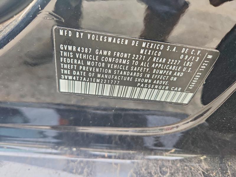 52929076 :رقم المزاد ، 3VW4T7AJ1EM221777 vin ، 2014 Volkswagen Jetta مزاد بيع