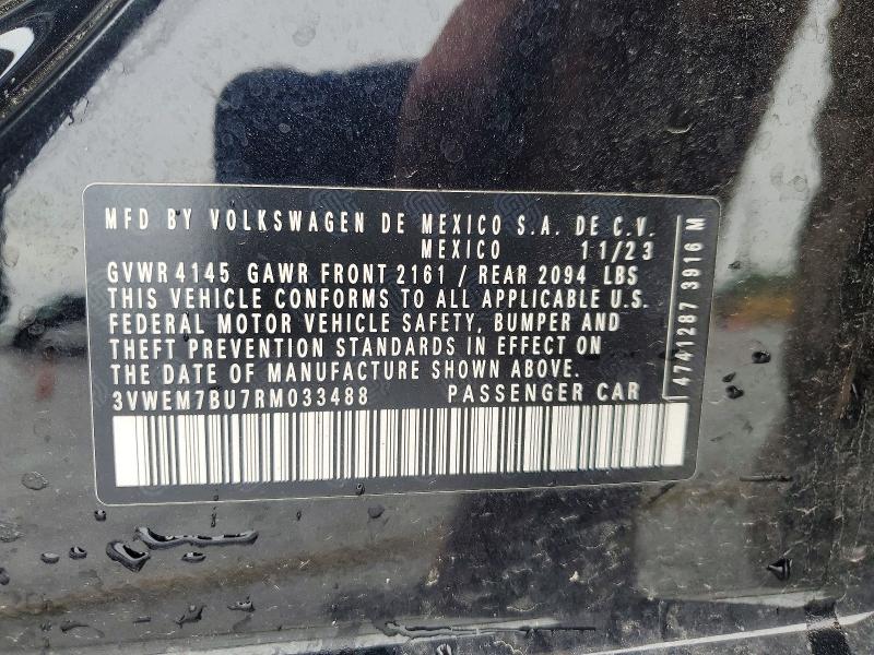 54526916 :رقم المزاد ، 3VWEM7BU7RM033488 vin ، 2024 Volkswagen Jetta مزاد بيع