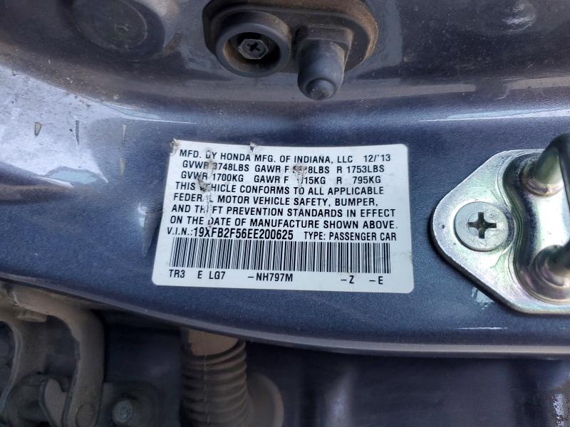 Продаж на аукціоні авто 2014 Honda Civic, vin: 19XFB2F56EE200625, номер лоту: 54484206
