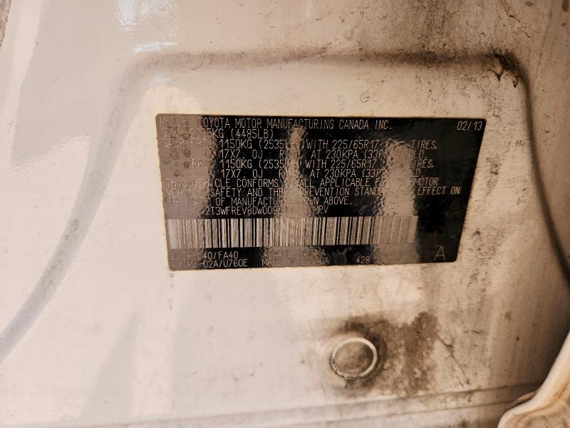 54304736 :رقم المزاد ، 2T3WFREV8DW009001 vin ، 2013 Toyota Rav4 مزاد بيع