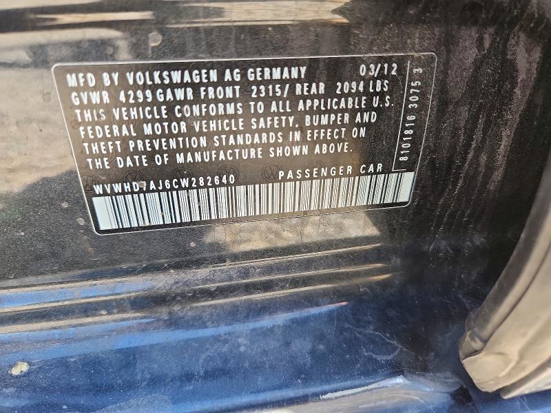Aukcja sprzedaży 2012 Volkswagen Gti, vin: WVWHD7AJ6CW282640, numer aukcji: 54648346