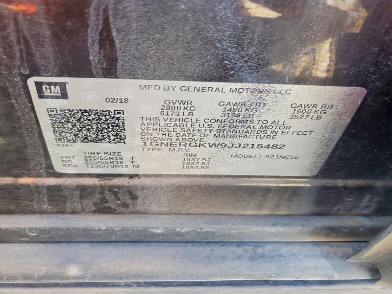 Aukcja sprzedaży 2018 Chevrolet Traverse, vin: 1GNERGKW9JJ215482, numer aukcji: 53946256