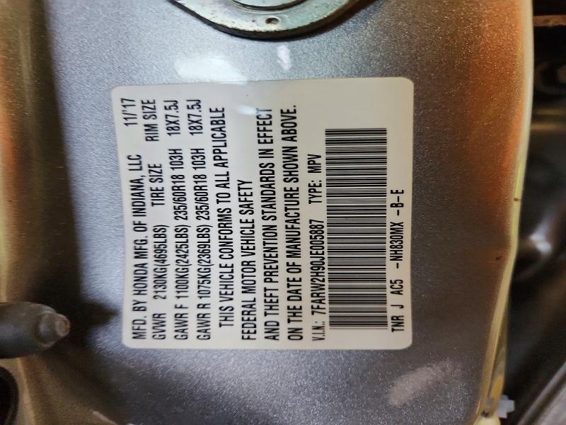 53521836 :رقم المزاد ، 7FARW2H90JE005887 vin ، 2018 Honda Cr-v مزاد بيع