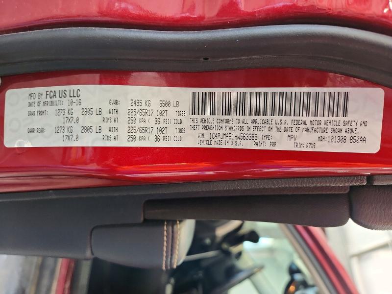 Продажа на аукционе авто 2017 Jeep Cherokee, vin: 1C4PJMAB1HW563389, номер лота: 54760986