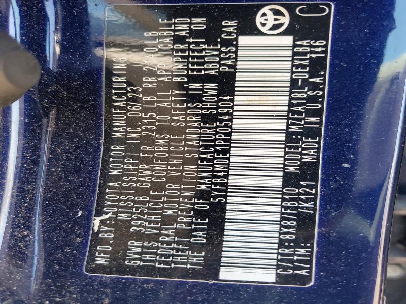 Продажа на аукционе авто 2023 Toyota Corolla, vin: 5YFB4MDE1PP054904, номер лота: 52058536