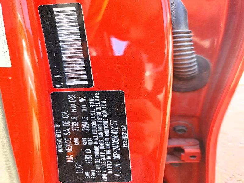 Aukcja sprzedaży 2022 Kia Forte, vin: 3KPF24AD5NE432157, numer aukcji: 54371206