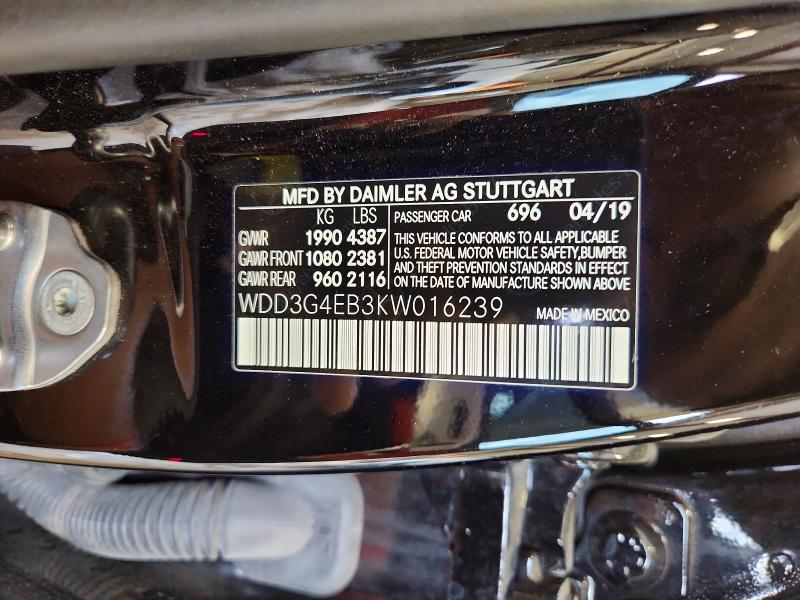 Продаж на аукціоні авто 2019 Mercedes-benz A, vin: WDD3G4EB3KW016239, номер лоту: 53356406