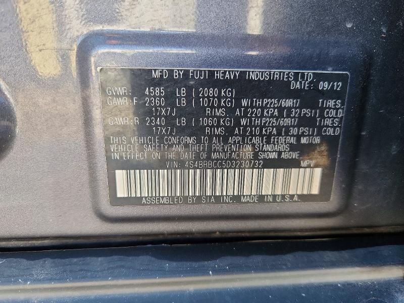 Aukcja sprzedaży 2013 Subaru Outback, vin: 4S4BRBCC5D3230732, numer aukcji: 51915916