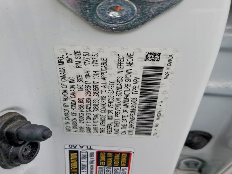 2017 Honda Cr-v მანქანა იყიდება აუქციონზე, vin: 2HKRW6H3XHH210403, აუქციონის ნომერი: 53742876